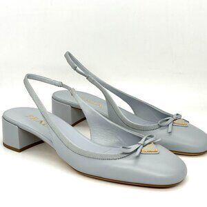 Prada Light Gray Slingback Sandals